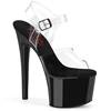 Pleaser - PASSION708 Sandale à bride à la cheville, Pole dance chaussures - Noir/Transparent Product image
